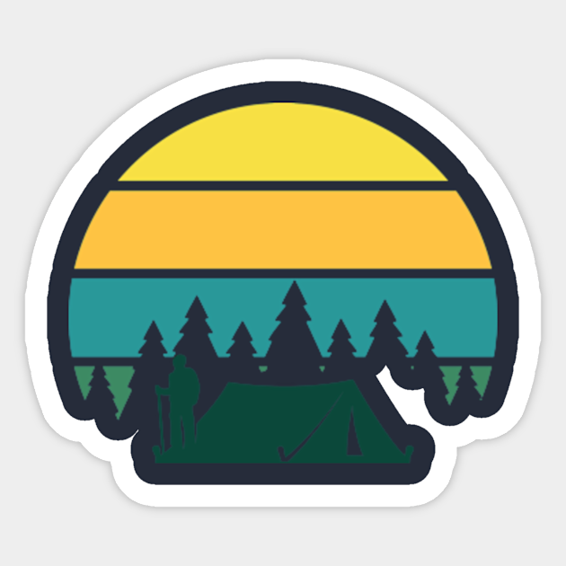 Camping Retro Camping Sticker Teepublic 9889